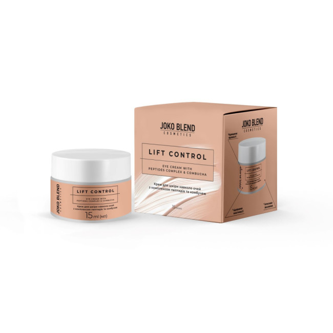 Крем для шкіри навколо очей з комплексом пептидів та комбучею Lift Control Joko Blend 15 мл, фото 1